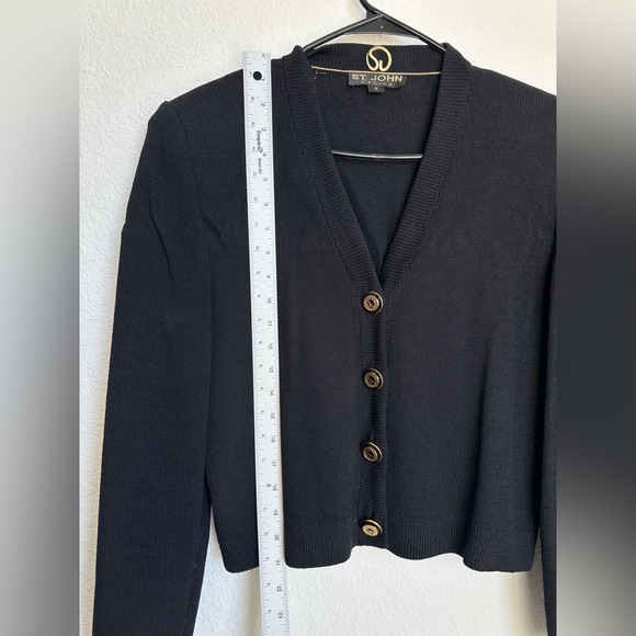St John Basics black knit cardigan & skirt set size Medium - Picture 6 of 17